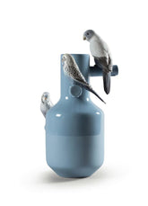 Parrot Parade Vase, Blue